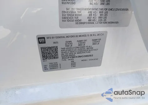 2021 Chevrolet Silverado 1500 4Wd Standard Bed Custom from USA, damaged, VIN 3GCPYBEK0MG386093